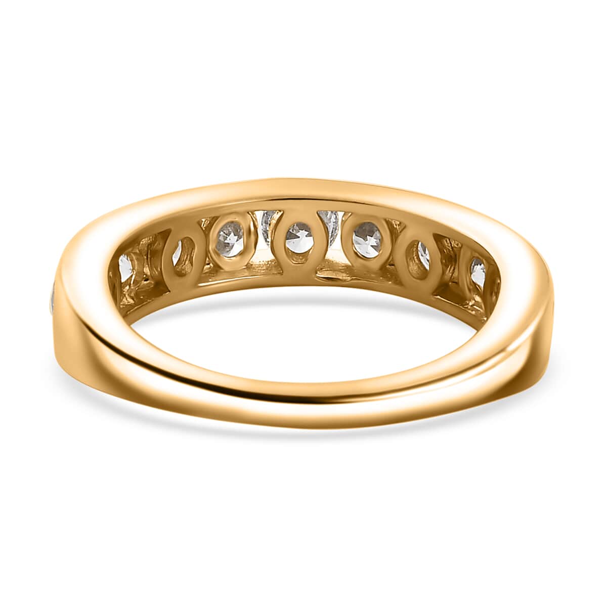 Luxuriant Lab Grown Diamond SI 1.50 ctw Half Eternity Band Ring in 18K Vermeil Yellow Gold Over Sterling Silver (Size 10.0) image number 4