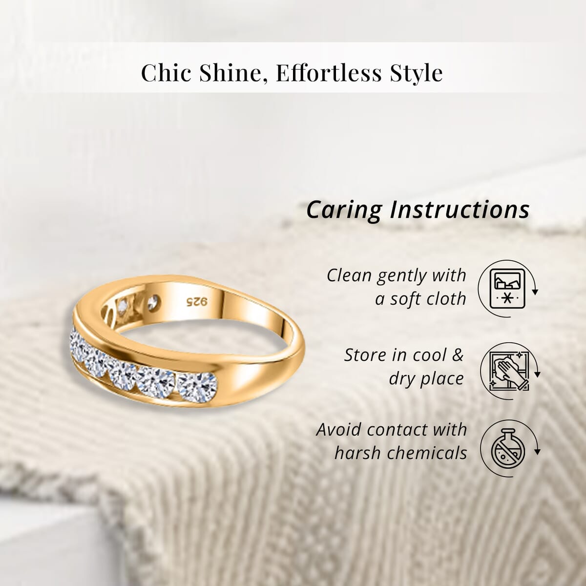 Luxuriant Lab Grown Diamond SI 1.50 ctw Half Eternity Band Ring in 18K Vermeil Yellow Gold Over Sterling Silver (Size 7.0) image number 6