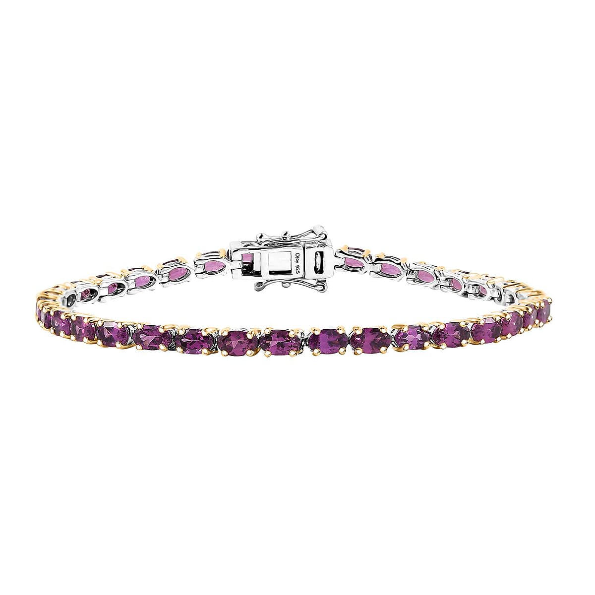 D'Joy Radiant Ember Garnet 10.15 ctw Tennis Bracelet in 18K Vermeil YG and Rhodium Over Sterling Silver (7.25 In) image number 0