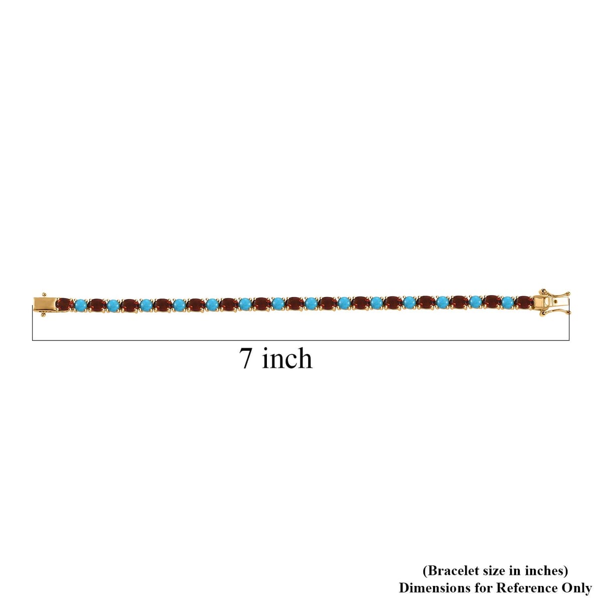 Premium Sleeping Beauty Turquoise and Santa Ana Madeira Citrine 10.75 ctw Tennis Bracelet in 18K Vermeil Yellow Gold Over Sterling Silver (6.50 In) image number 4