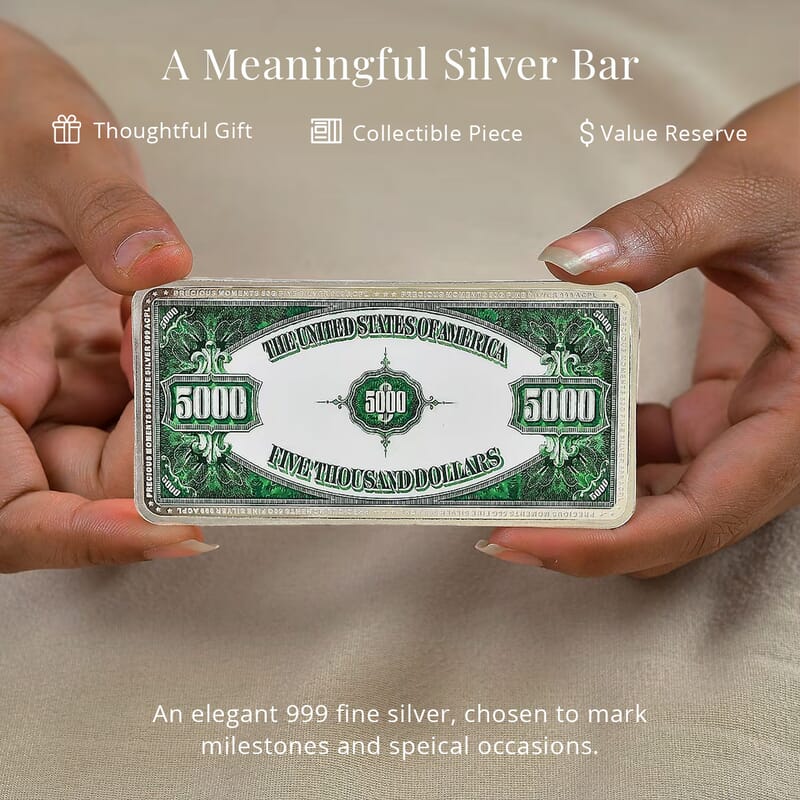 Kundan 999.9 Fine Signature Silver Currency Bullion Bar 50 Grams