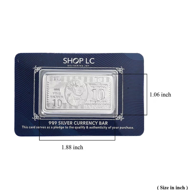 Kundan 999.9 Fine Silver Bullion Currency Bar 10 Grams