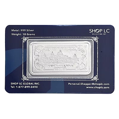 Kundan 999.9 Fine Silver Bullion Currency Bar 10 Grams