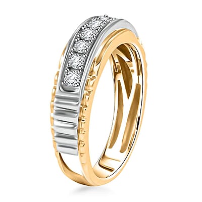 10K Yellow and White Gold White Diamond (G-H, I1) Ring (Size 10.5) (4.65 g) 0.50 ctw