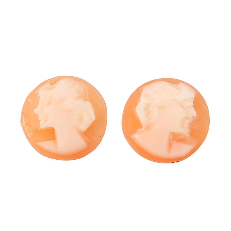 Set of 2 Cameo (Rnd 6 mm) 0.75 ctw