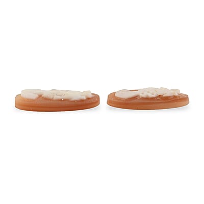 Set of 2 Dark Cameo (Ovl 14x7 mm) 3.35 ctw