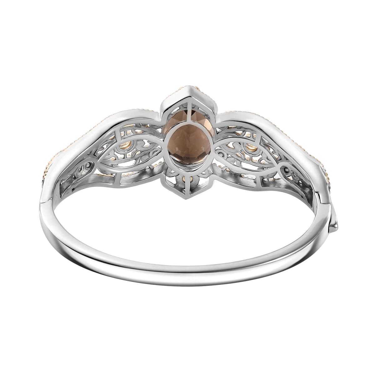 Karis Brazilian Smoky Quartz and Brazilian Citrine 11.15 ctw Bangle Bracelet in 18K YG Plated and Platinum Bond (8.00 In) image number 4