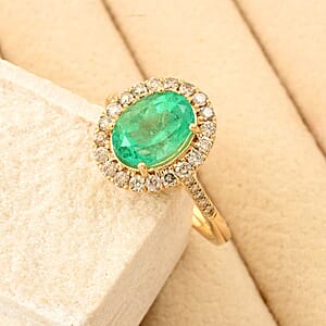 Certified & Appraised Luxoro AAA Boyaca Colombian Emerald and I2 Diamond 2.65 ctw Ring in 14K Yellow Gold (Size 7.5)