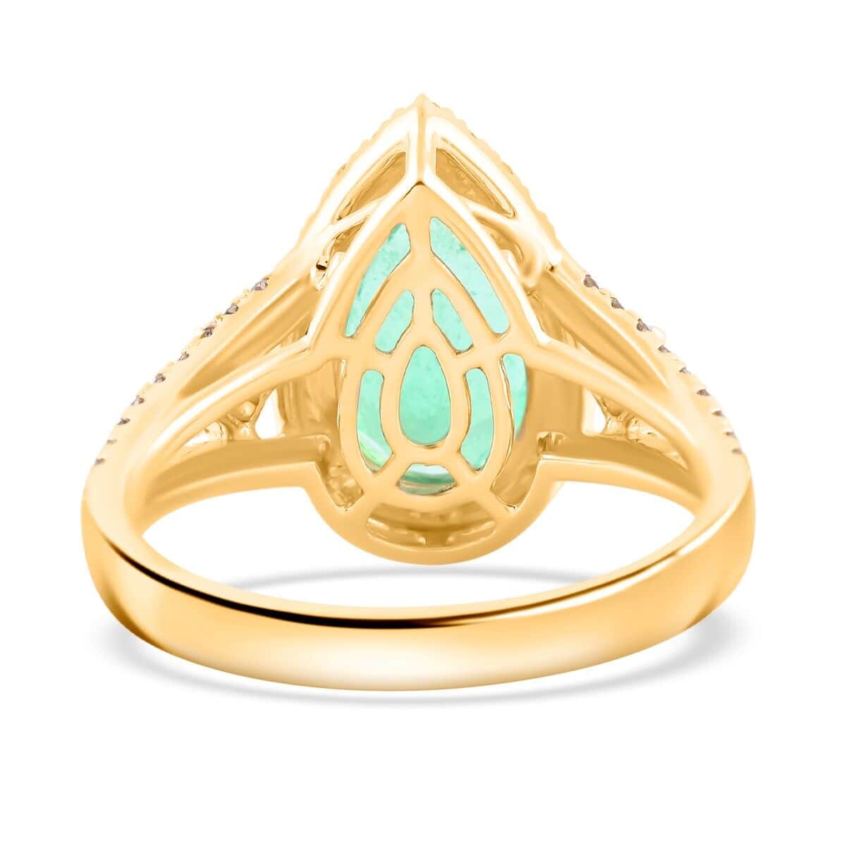 Certified & Appraised Luxoro AAA Boyaca Colombian Emerald and I2 Diamond 3.60 ctw Ring in 14K Yellow Gold (Size 6.5) 4.68 Grams image number 4