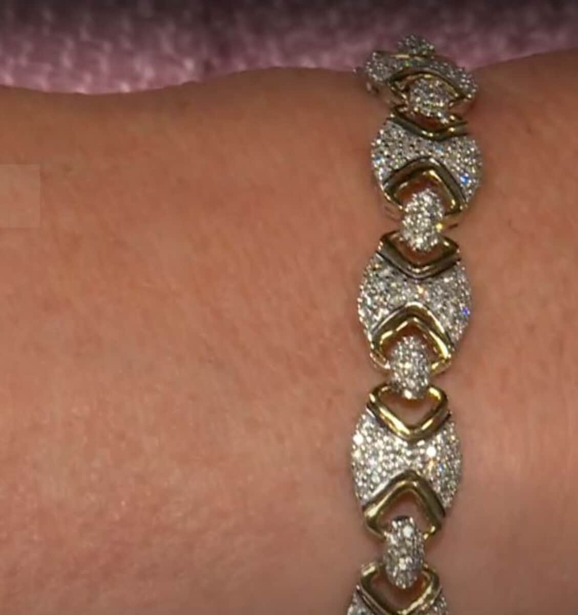 Verigold Diamond 3.05 ctw Bracelet in 10K Yellow and White Gold (7.50 In) 11.30 Grams image number 2