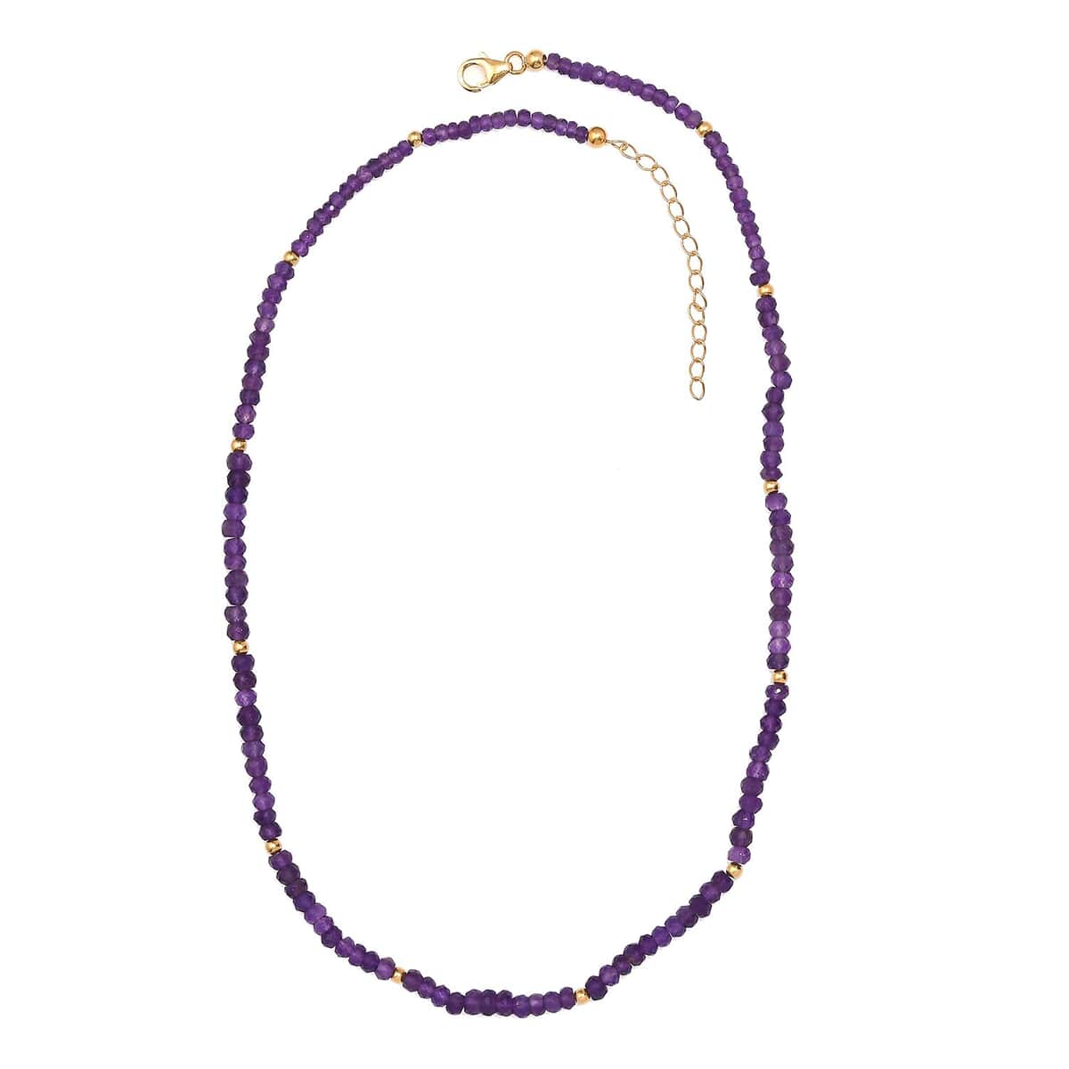 African Amethyst 45.00 ctw Beaded Necklace in 18K Yellow Gold Over Sterling Silver 18-20 Inches image number 3