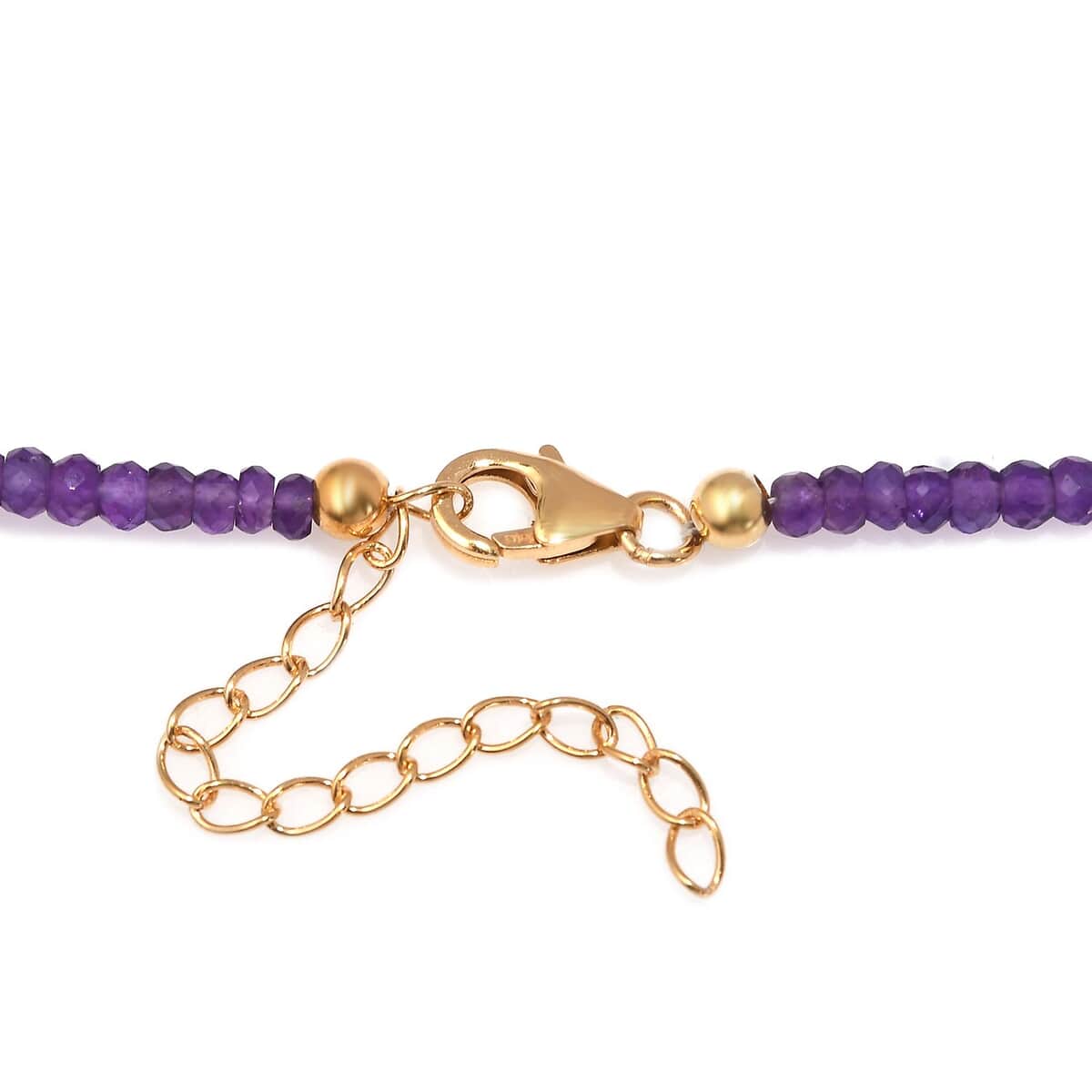 African Amethyst 45.00 ctw Beaded Necklace in 18K Yellow Gold Over Sterling Silver 18-20 Inches image number 4