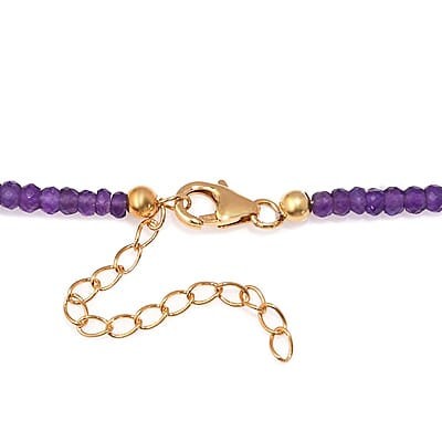 African Amethyst 45.00 ctw Beaded Necklace in 18K Yellow Gold Over Sterling Silver 18-20 Inches