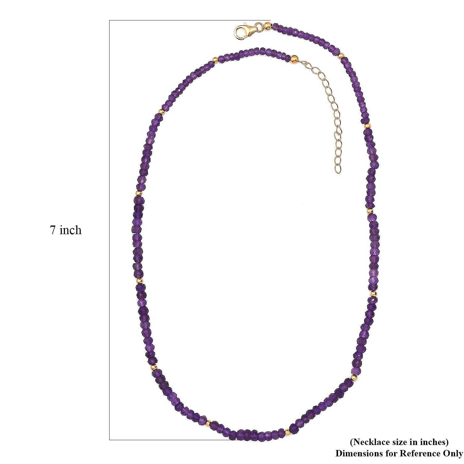 African Amethyst 45.00 ctw Beaded Necklace in 18K Yellow Gold Over Sterling Silver 18-20 Inches