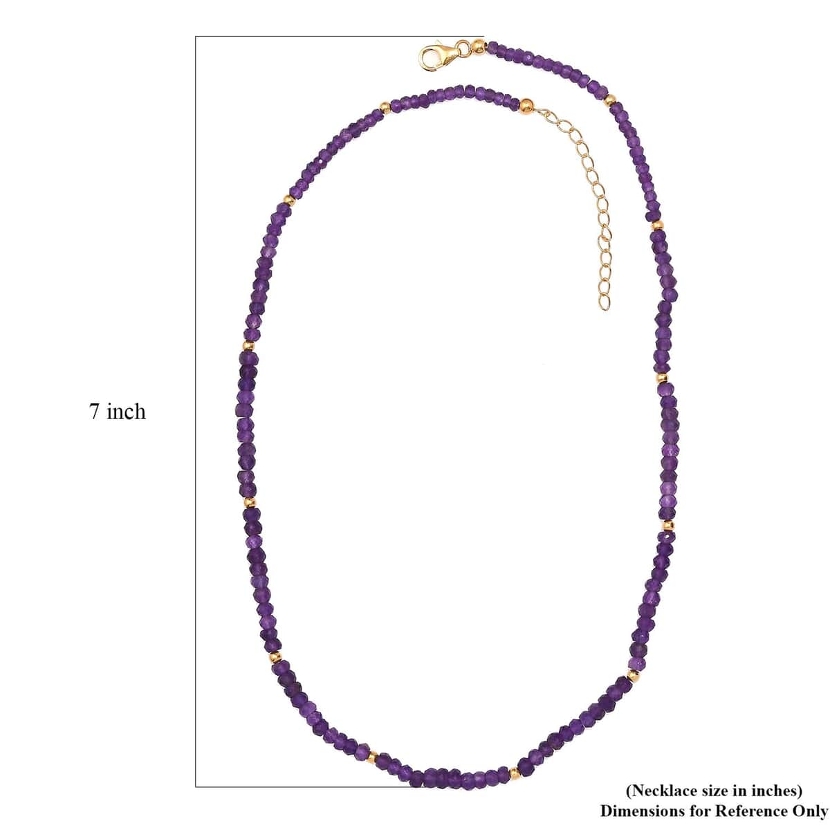 African Amethyst 45.00 ctw Beaded Necklace in 18K Yellow Gold Over Sterling Silver 18-20 Inches image number 5