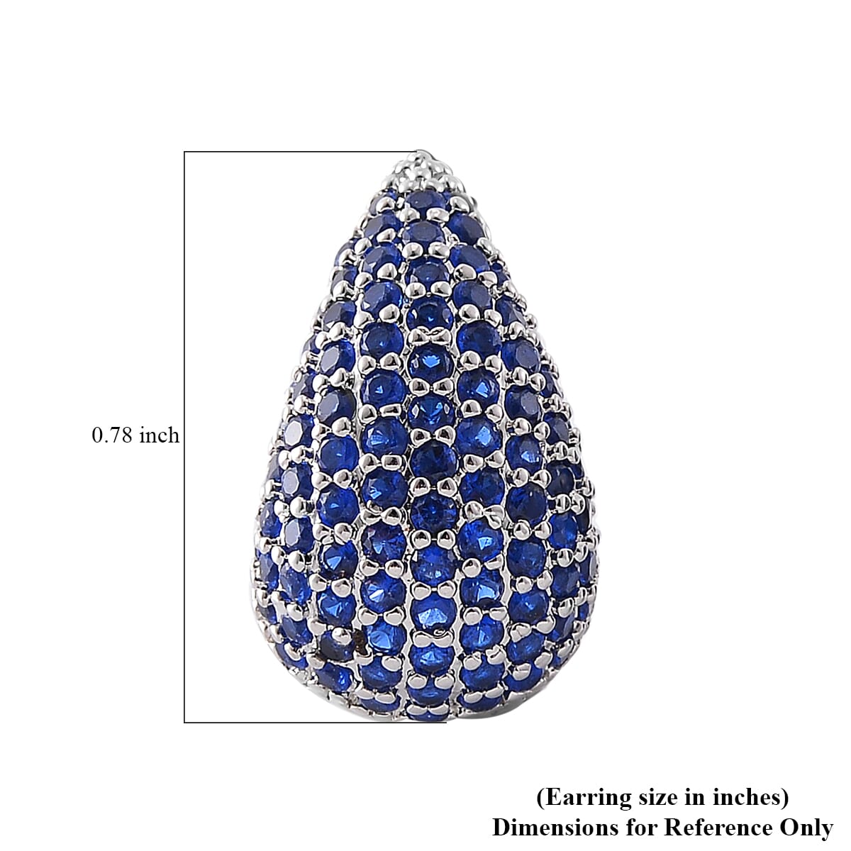 Simulated Blue Diamond Earrings in Silvertone image number 5