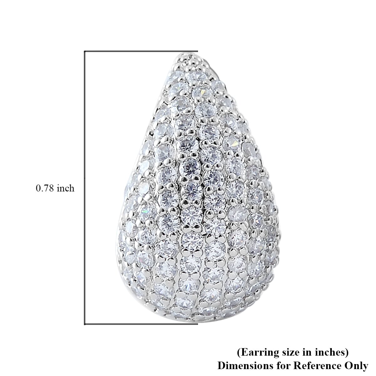 Simulated Diamond Earrings in Silvertone image number 5
