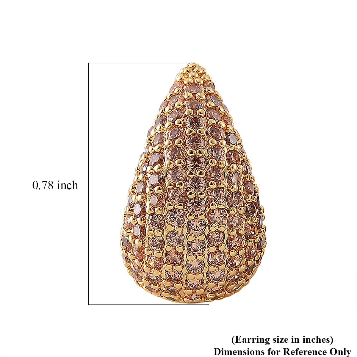 Simulated Champagne Diamond Earrings in Goldtone image number 5