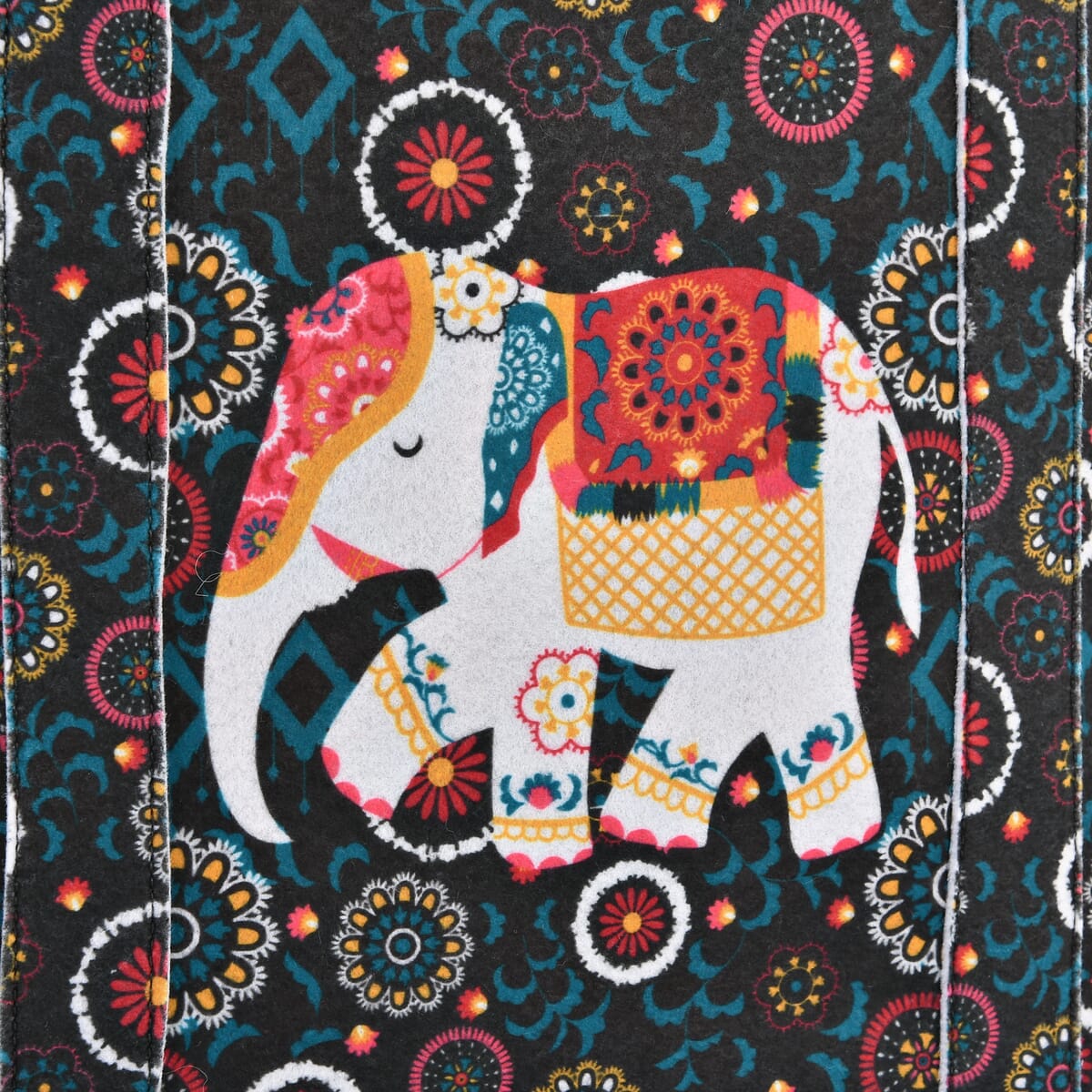 Blue Vivid Digital Elephant Printed Fabric Tote Bag (Buy One Get One Free) image number 9
