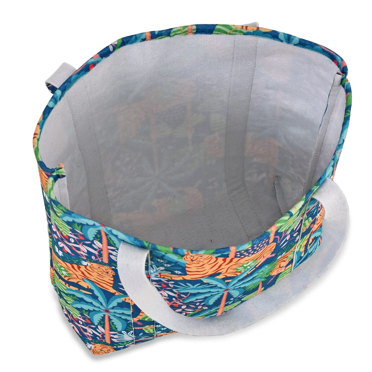Blue Vivid Digital Lion Printed Fabric Tote Bag (Buy One Get One Free) image number 8