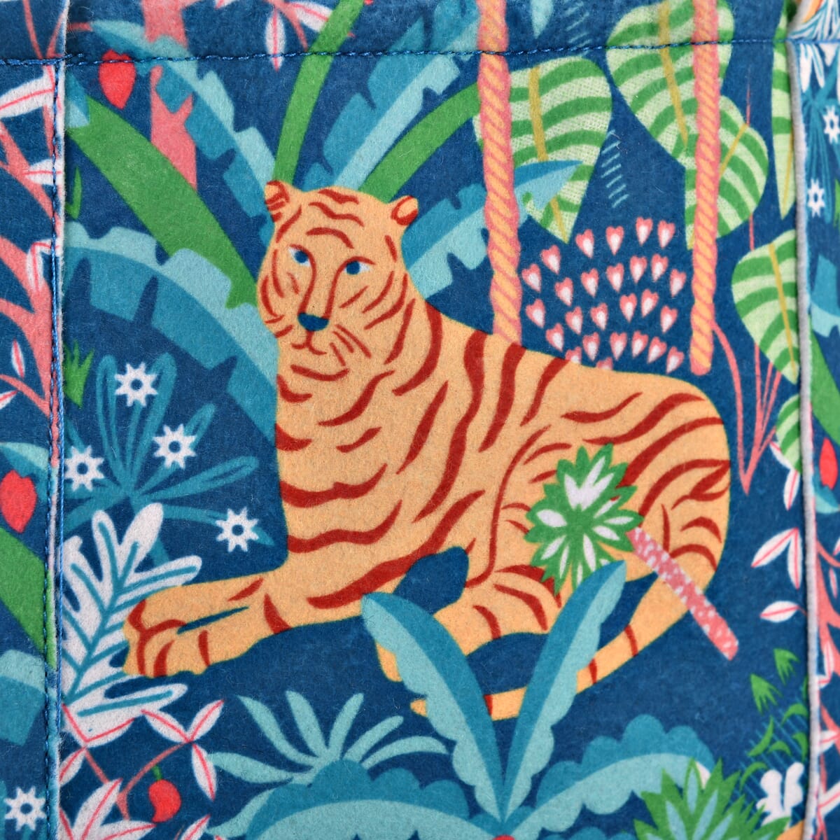 Blue Vivid Digital Lion Printed Fabric Tote Bag (Buy One Get One Free) image number 9