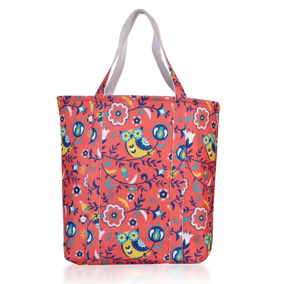 Pink Vivid Digital Floral Printed Fabric Tote Bag (Buy One Get One Free) image number 5