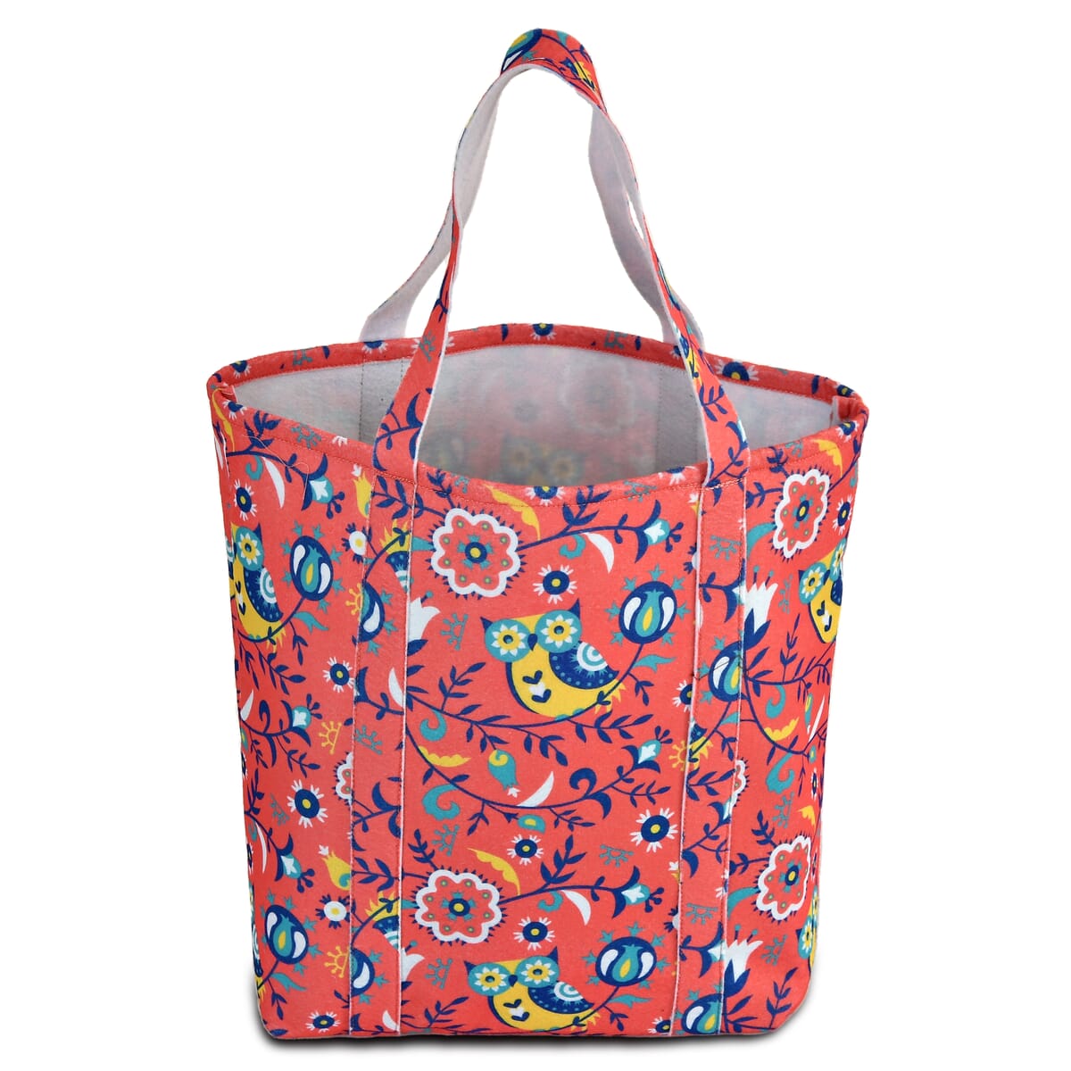 Pink Vivid Digital Floral Printed Fabric Tote Bag (Buy One Get One Free) image number 6