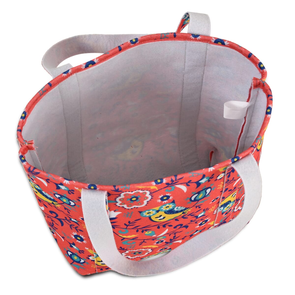 Pink Vivid Digital Floral Printed Fabric Tote Bag (Buy One Get One Free) image number 8