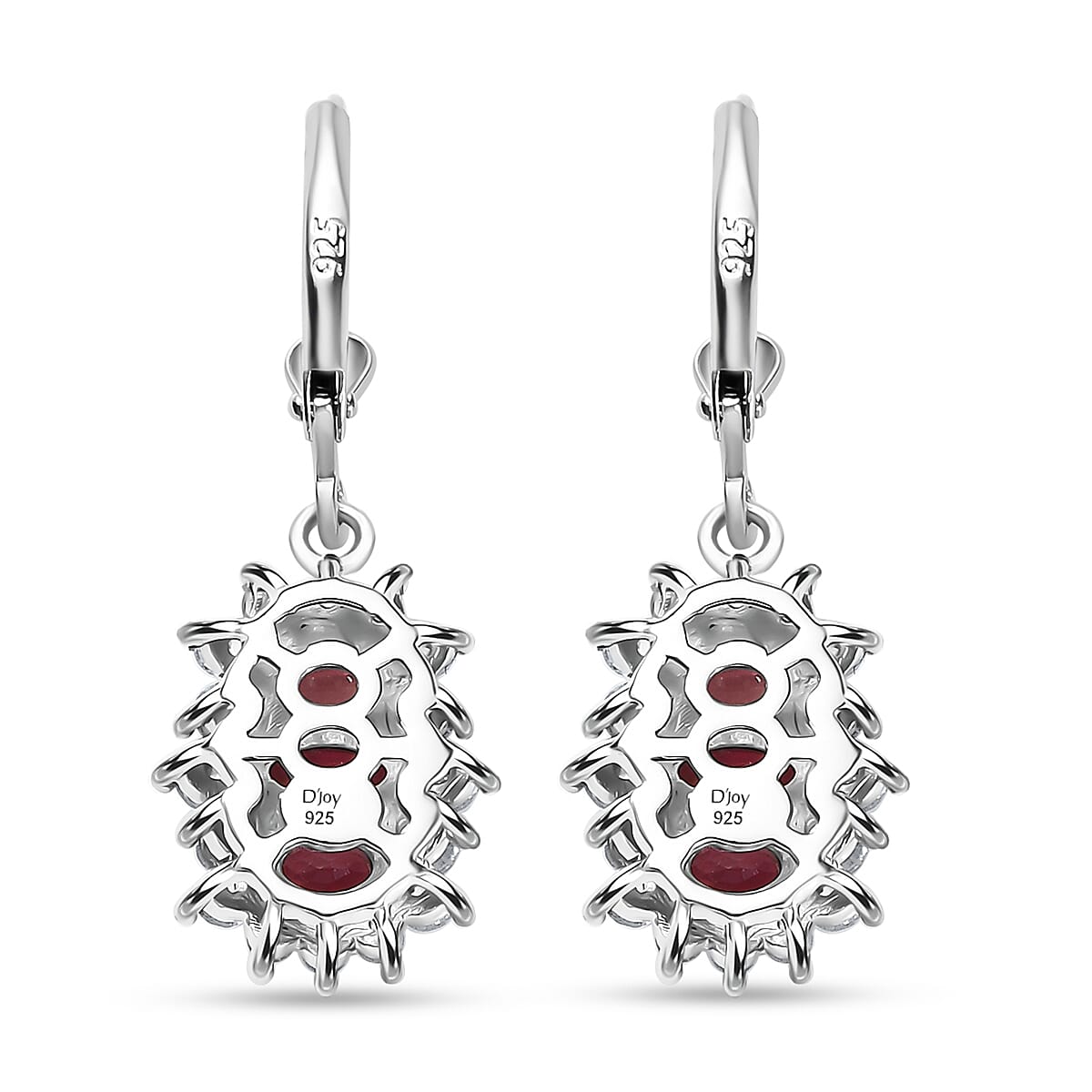 D'Joy Morro Redondo Pink Tourmaline and White Zircon 2.35 ctw Blooming Flower Lever Back Earrings in Rhodium Over Sterling Silver