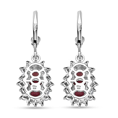 D'Joy Morro Redondo Pink Tourmaline and White Zircon 2.35 ctw Blooming Flower Lever Back Earrings in Rhodium Over Sterling Silver