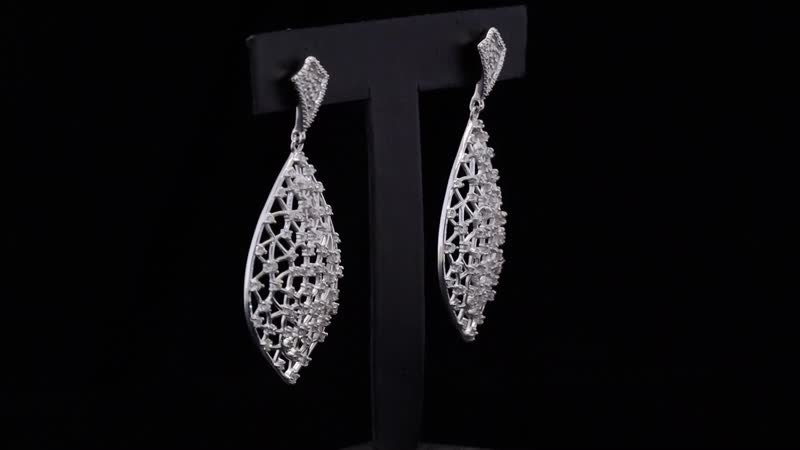 Luxuriant Lab Grown Diamond SI 2.00 ctw Dangle Earrings in Rhodium Over Sterling Silver