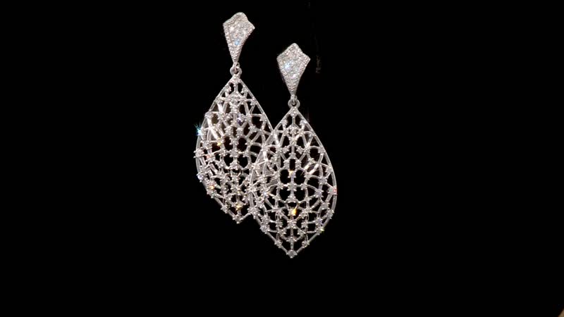 Luxuriant Lab Grown Diamond SI 2.00 ctw Dangle Earrings in Rhodium Over Sterling Silver