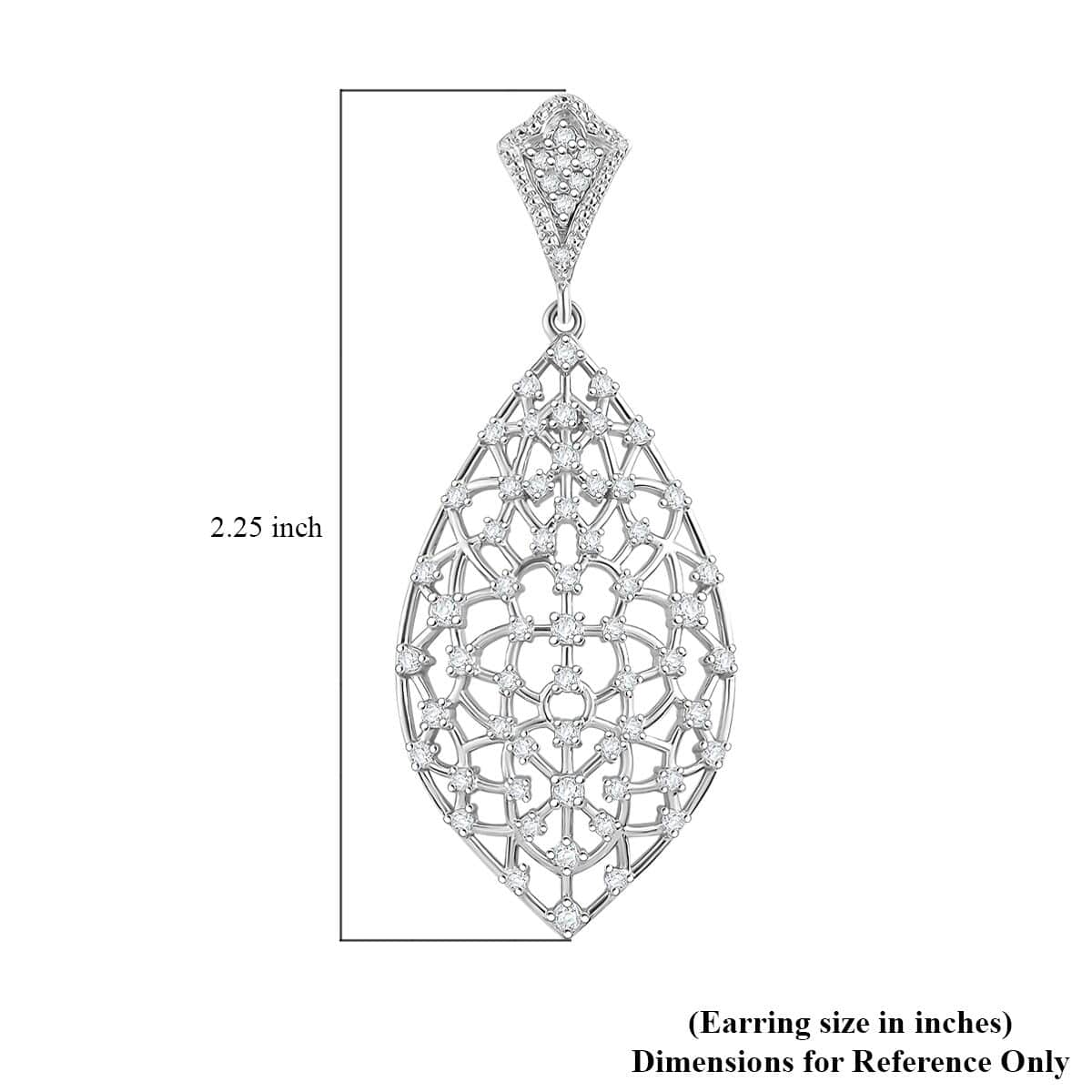 Luxuriant Lab Grown Diamond SI 2.00 ctw Dangle Earrings in Rhodium Over Sterling Silver (Del. in 10-12 Days) image number 4