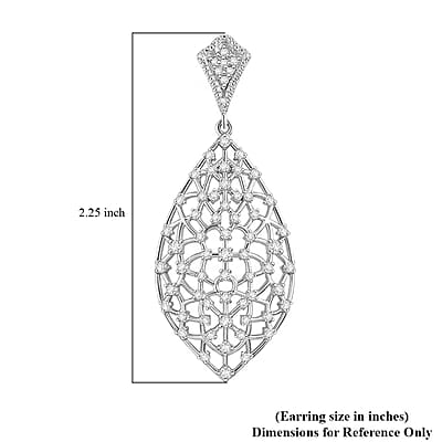 Luxuriant Lab Grown Diamond SI 2.00 ctw Dangle Earrings in Rhodium Over Sterling Silver