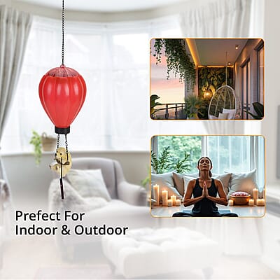 Red Solar Hot Air Balloon Windchime