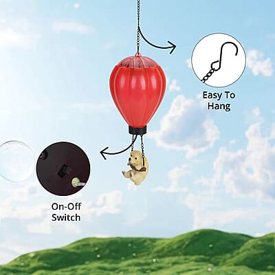 Red Solar Hot Air Balloon Windchime