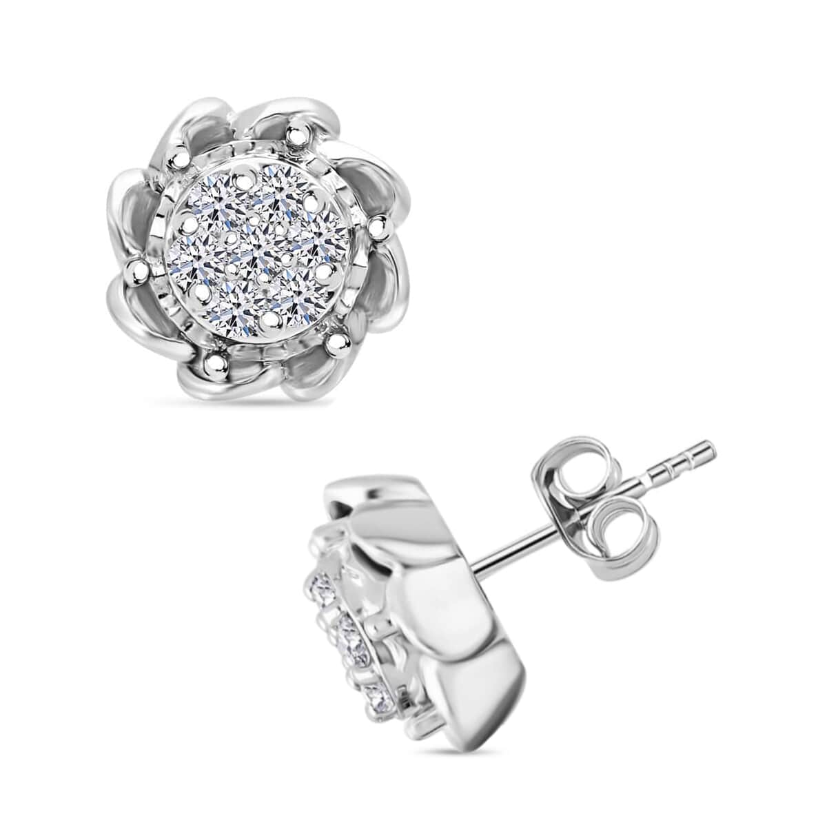 Luxuriant Lab Grown Diamond G-H SI 0.50 ctw Stud Earrings in Platinum Over Sterling Silver image number 0