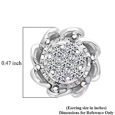 Luxuriant Lab Grown Diamond G-H SI 0.50 ctw Stud Earrings in Platinum Over Sterling Silver