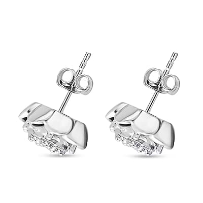 Luxuriant Lab Grown Diamond G-H SI 0.50 ctw Stud Earrings in Platinum Over Sterling Silver