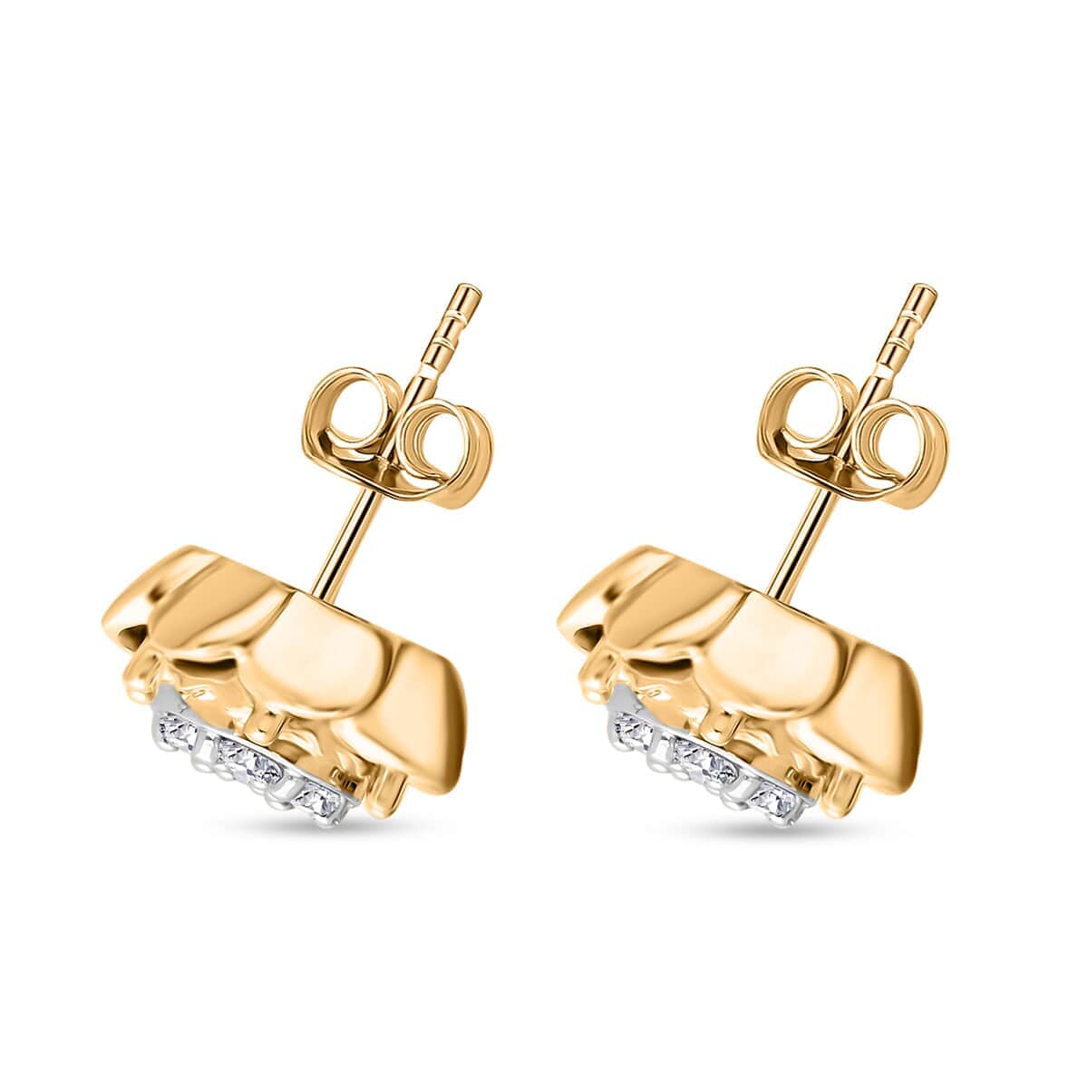 Luxuriant Lab Grown Diamond G-H SI 0.50 ctw Stud Earrings in Vermeil Yellow Gold Over Sterling Silver image number 2