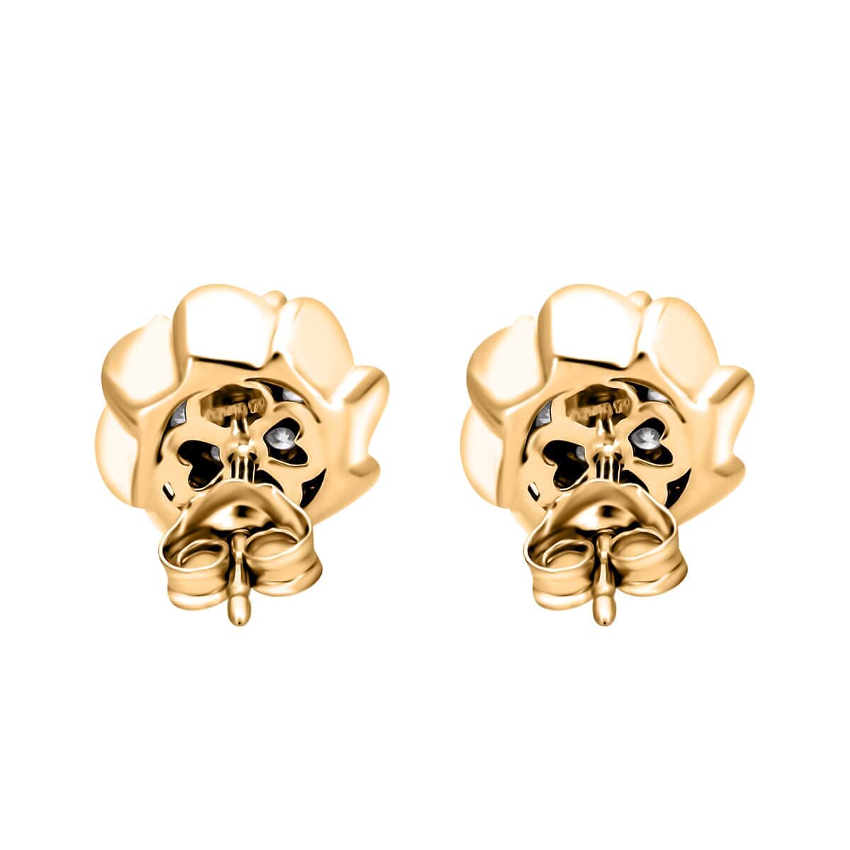 Luxuriant Lab Grown Diamond G-H SI 0.50 ctw Stud Earrings in Vermeil Yellow Gold Over Sterling Silver image number 3