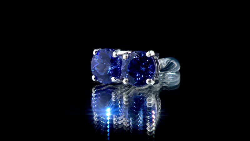 AAA Tanzanite 1.50 ctw Solitaire Stud Earrings in Rhodium Over Sterling Silver