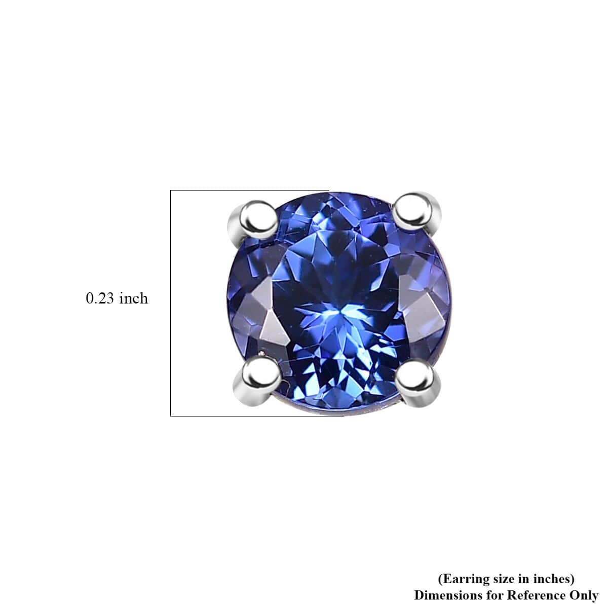 AAA Tanzanite 1.50 ctw Solitaire Stud Earrings in Rhodium Over Sterling Silver image number 4