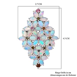 Premium Ethiopian Welo Opal 6.97 ctw Ring in Rhodium Over Sterling Silver (Size 11.5) (9 g)