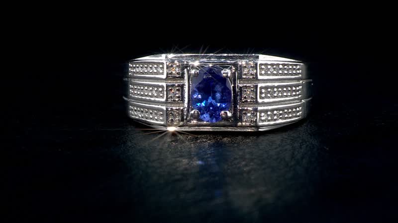 AAA Tanzanite, Moissanite Ring in Rhodium Over Sterling Silver (Size 10.0) 1.10 ctw