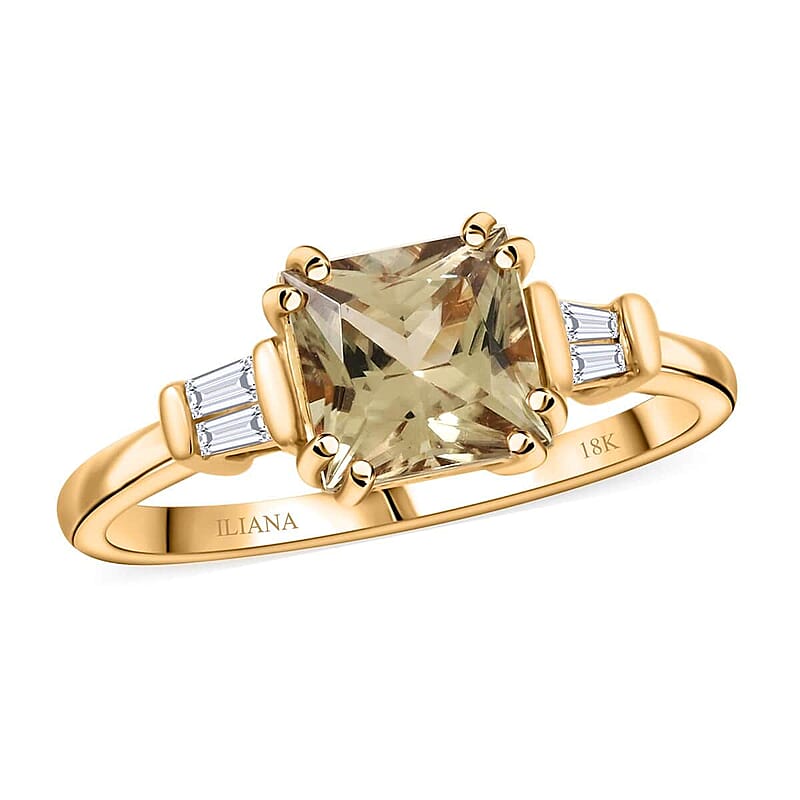 Iliana AAA Turkizite and G-H SI Diamond 2.10 ctw Ring in 18K Yellow Gold (Size 10.0)