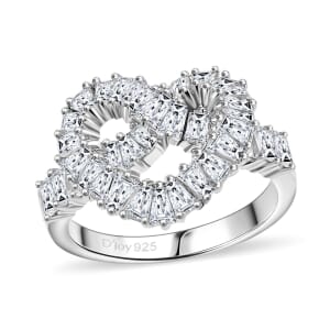 GP Amore Collection White Zircon 3.30 ctw Infinite Love Ring in Rhodium Over Sterling Silver (Size 10.0)