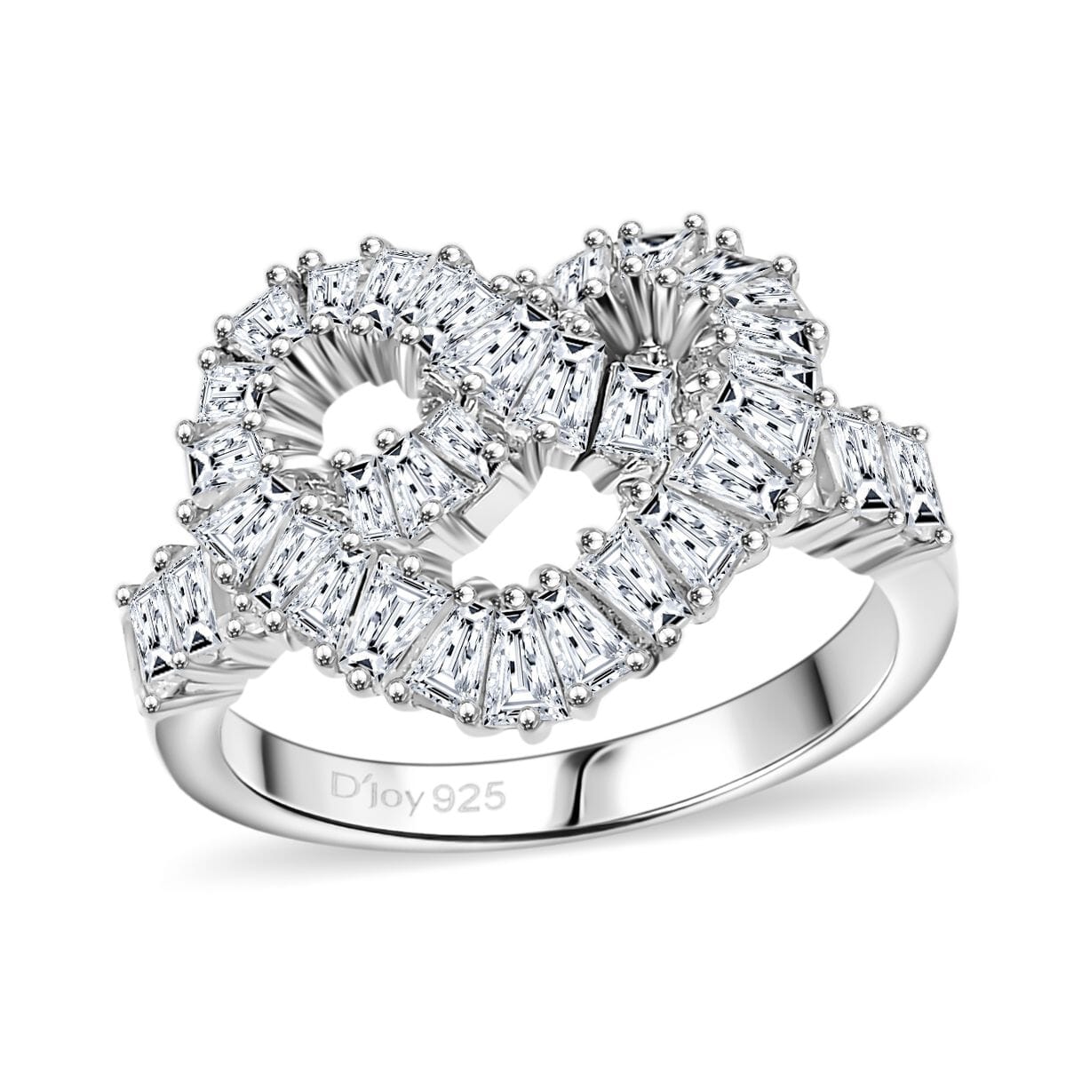 GP Amore Collection White Zircon 3.30 ctw Infinite Love Ring in Rhodium Over Sterling Silver (Size 9.0) image number 0