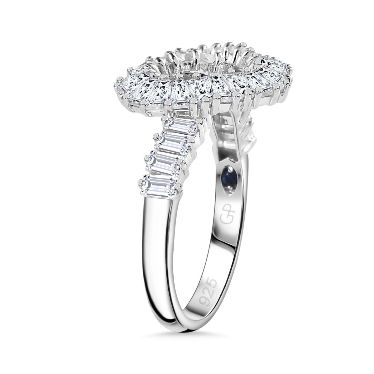 GP Amore Collection White Zircon 3.30 ctw Infinite Love Ring in Rhodium Over Sterling Silver (Size 9.0) image number 3