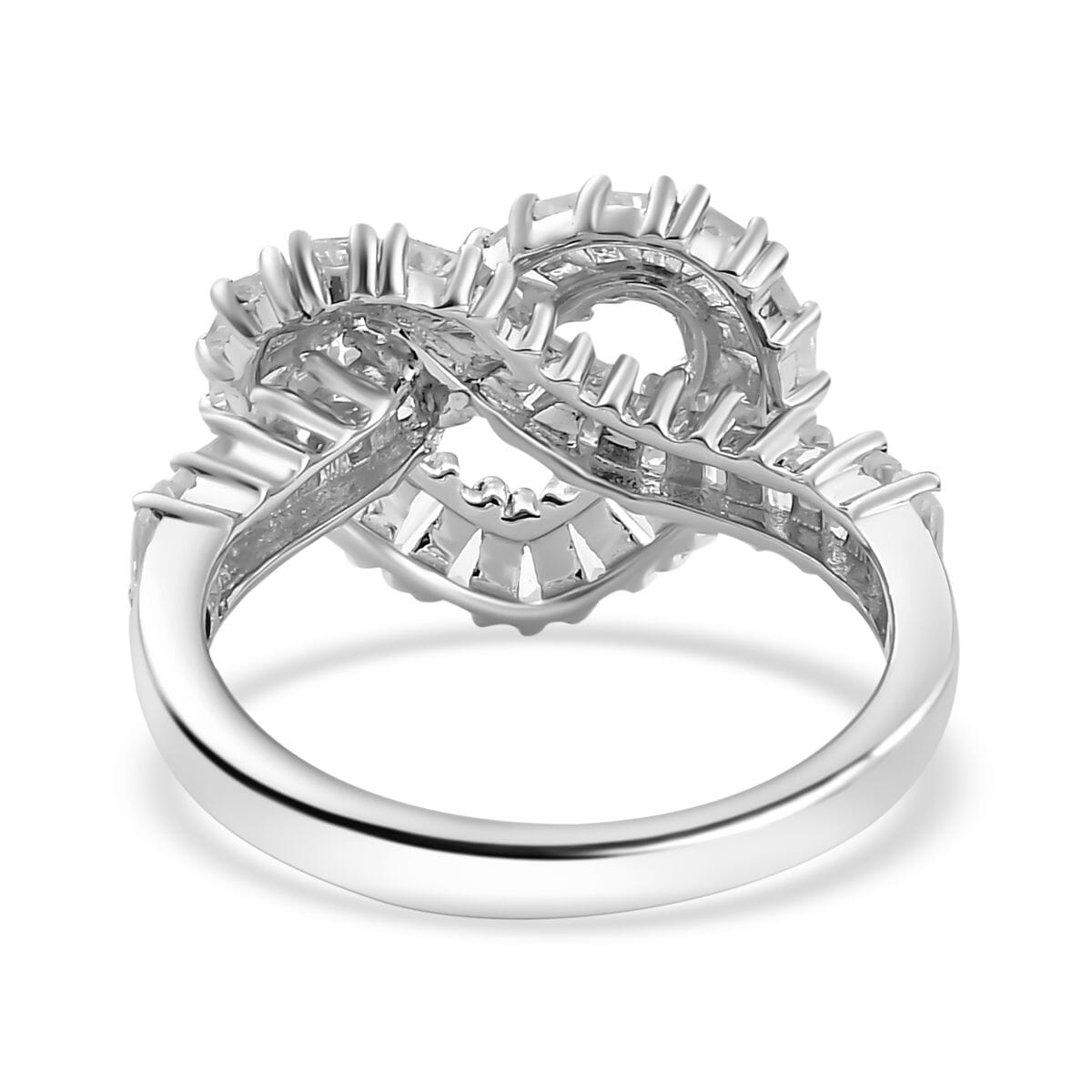 GP Amore Collection White Zircon 3.30 ctw Infinite Love Ring in Rhodium Over Sterling Silver (Size 9.0) image number 4